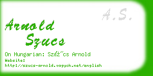 arnold szucs business card